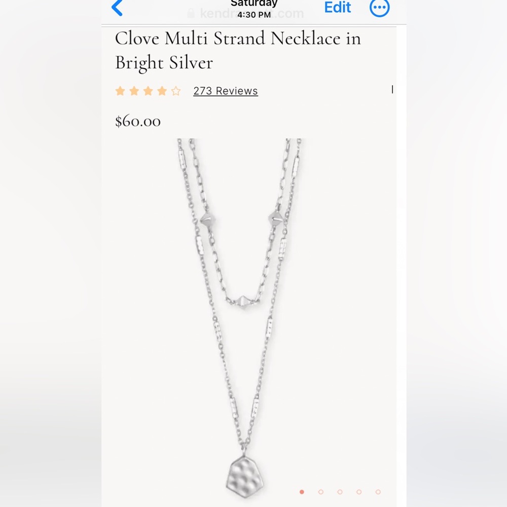 Kendra Scott necklace NWT clover multi strand silver